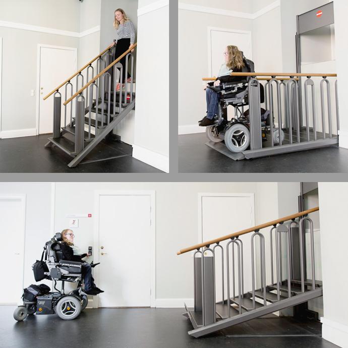 Flexstep, kombinierte Hebebühne und Treppe