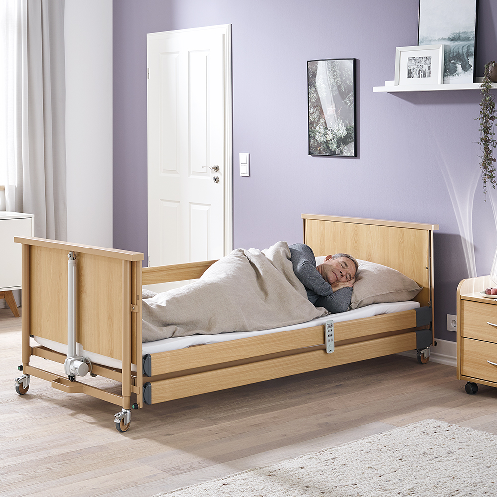 Ohne Holzhaube – Pflegebett Dali Low-entry