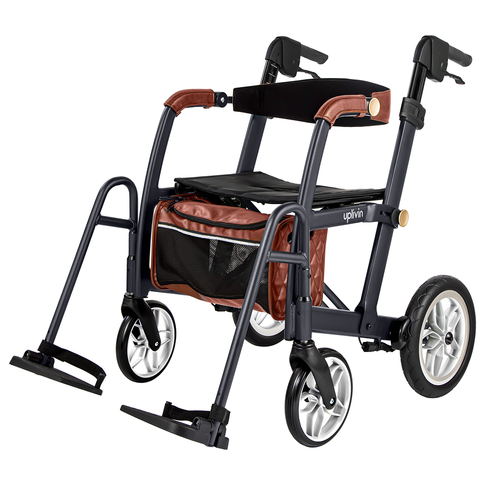 Rollator und Rollstuhl Glide 2in1, inkl. Tasche und Rückengurt