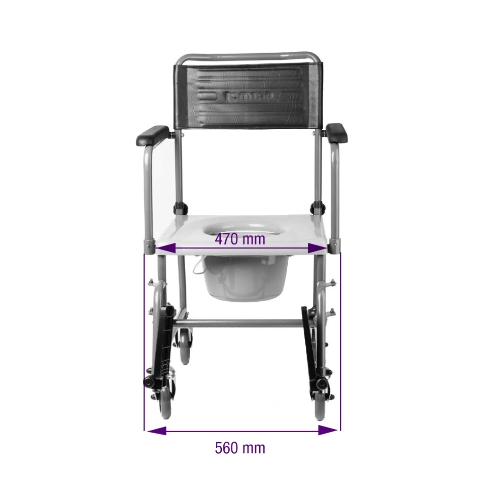 Toilettenstuhl TSU-2 mit Rollen – TOMTAR
