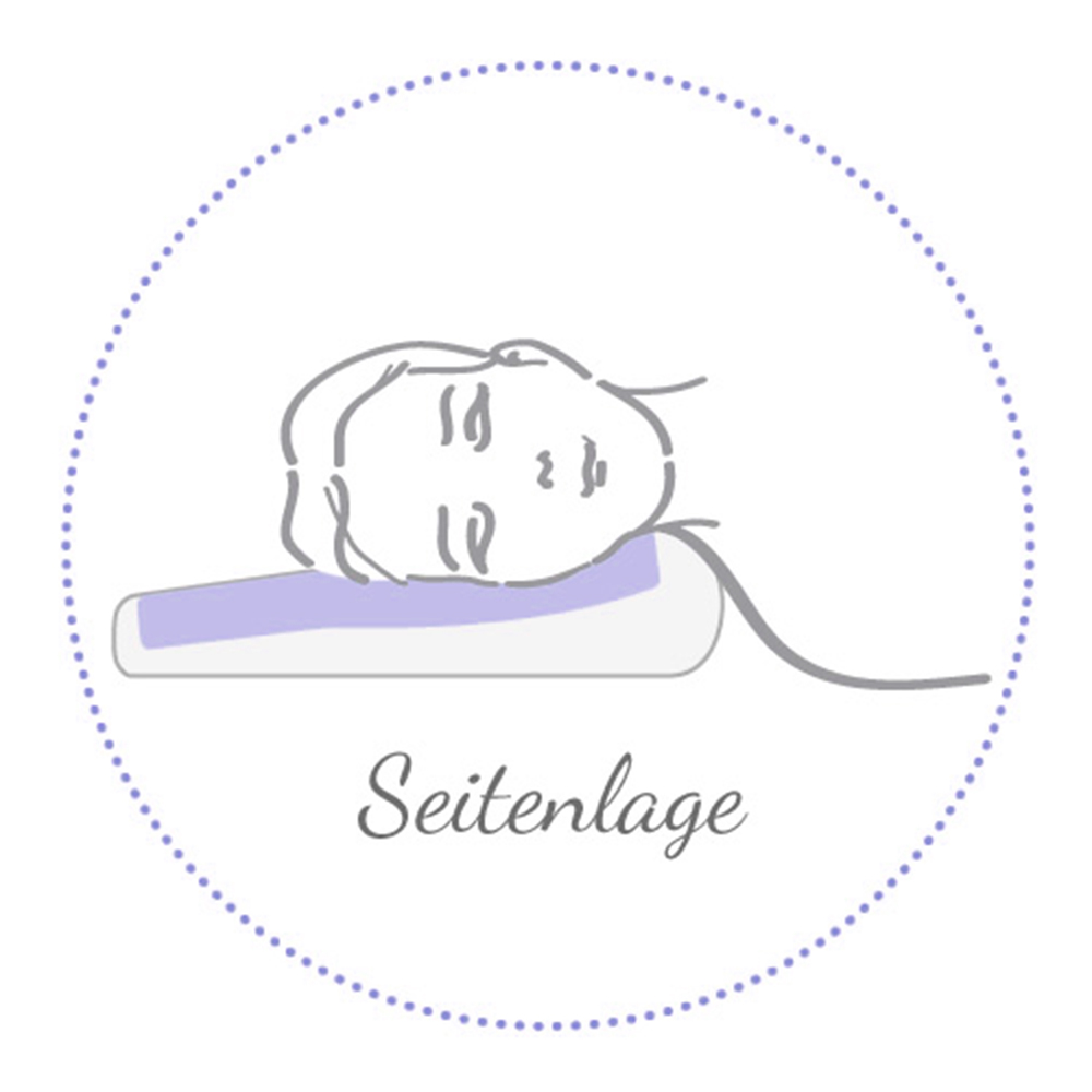 Anwendung Seitenlage – Kopfkissen PEARLfusion, Standard (12 cm) mit Bezug – Theraline