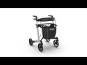 Rollator LEOPARD, Sitzhöhe 62 cm – Platinsilber