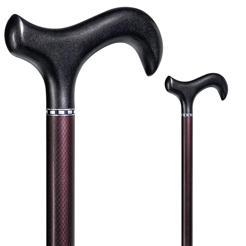 Gehstock CARBON-DERBY aubergine/schwarz