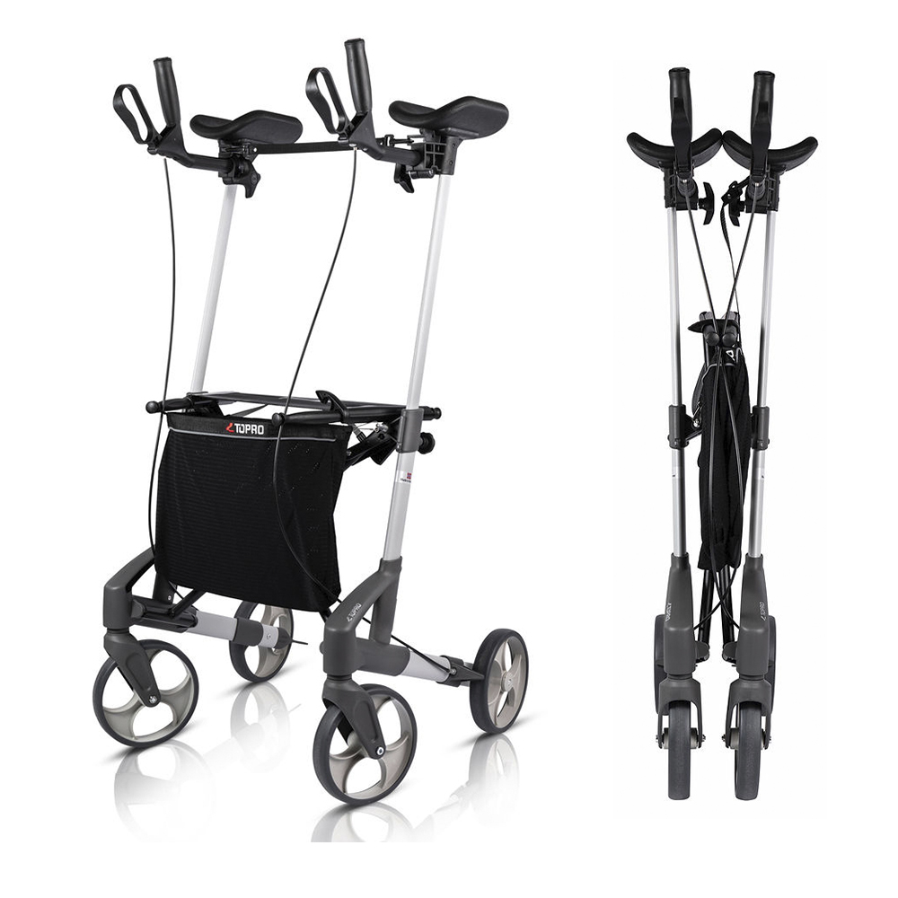 Rollator Topro Troja Walker2 mit Unterarmauflagen, silber