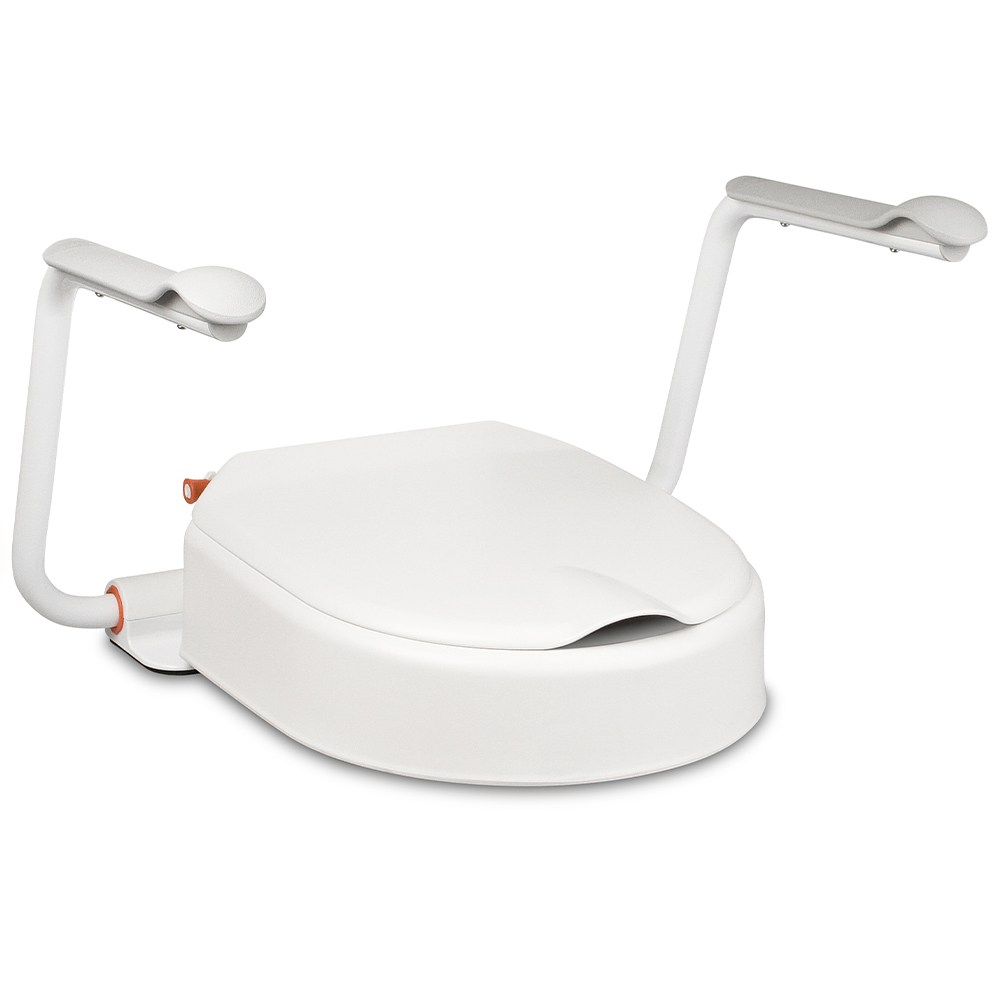 WC-Erhöhung Hi-Loo Fix II mit Armlehnen und Deckel – ETAC