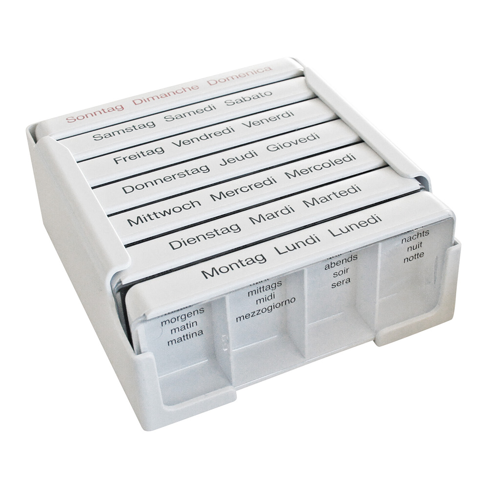 Medikamentendispenser 1 Woche / Tag 4 Fächer – MEDI 7
