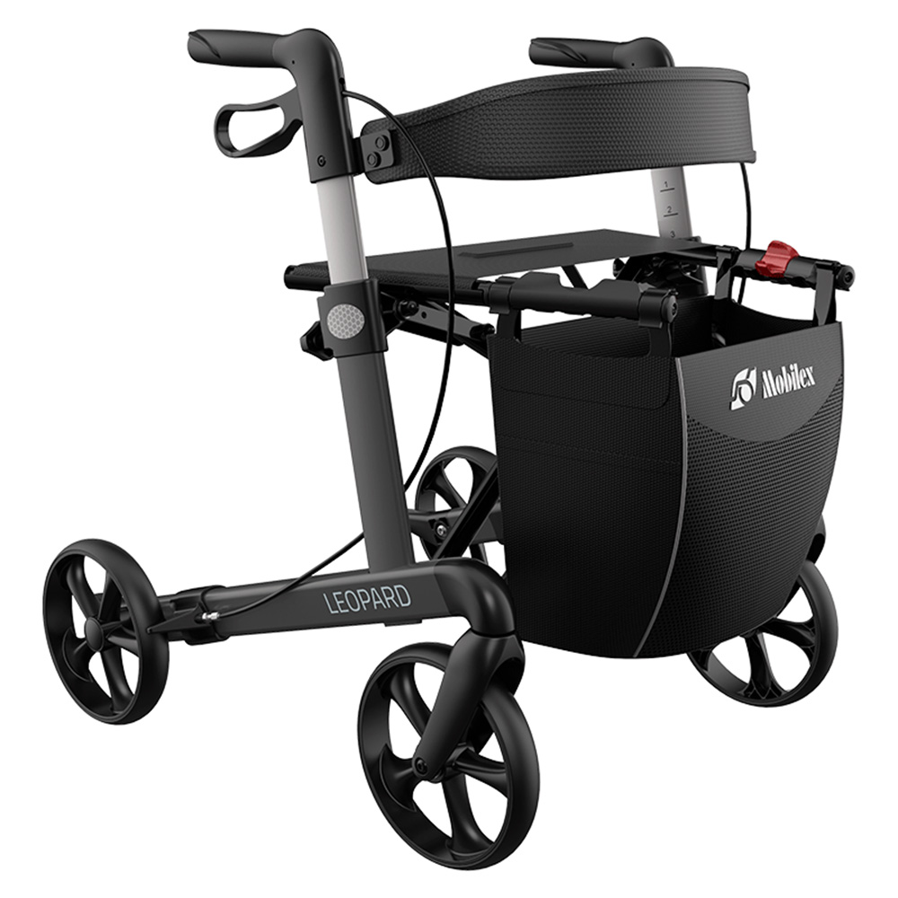 Rollator LEOPARD, Sitzhöhe 50 cm, anthrazit – Mobilex