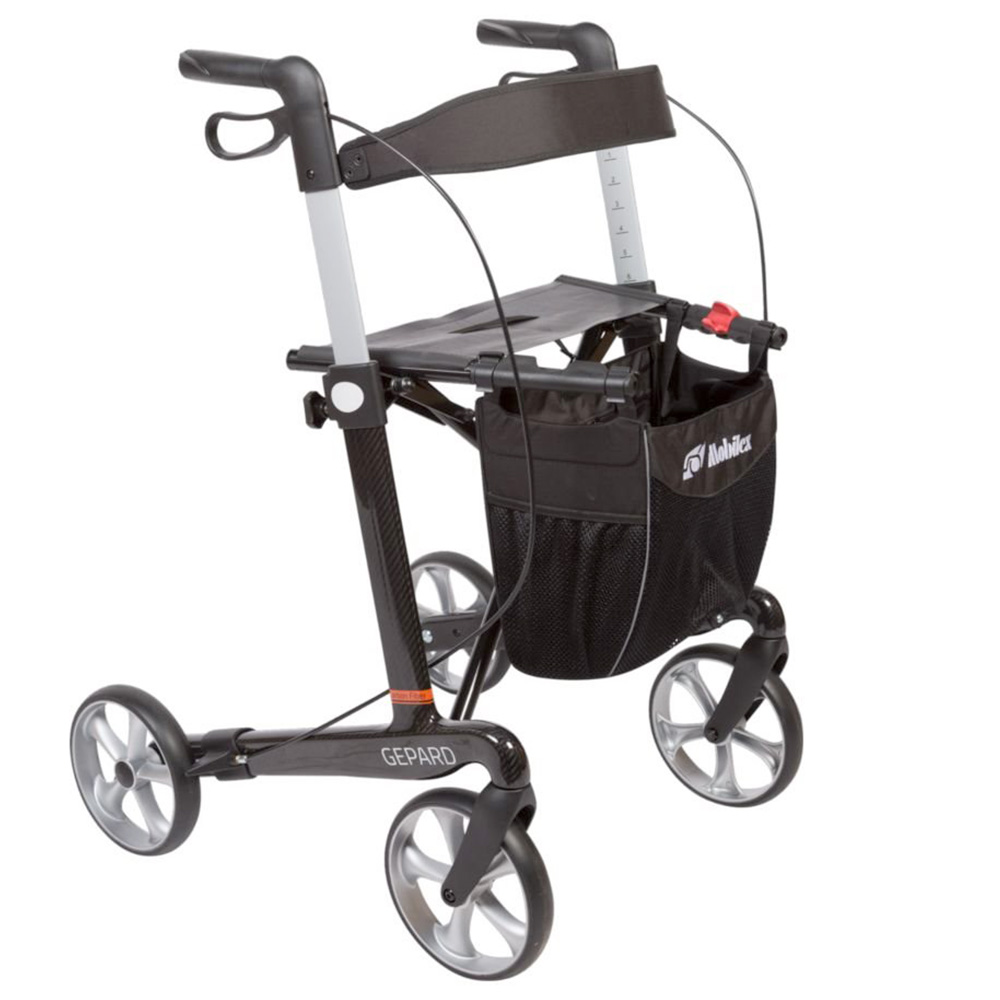 Rollator Carbon GEPARD, Sitzhöhe 55 cm, schwarz – Mobilex
