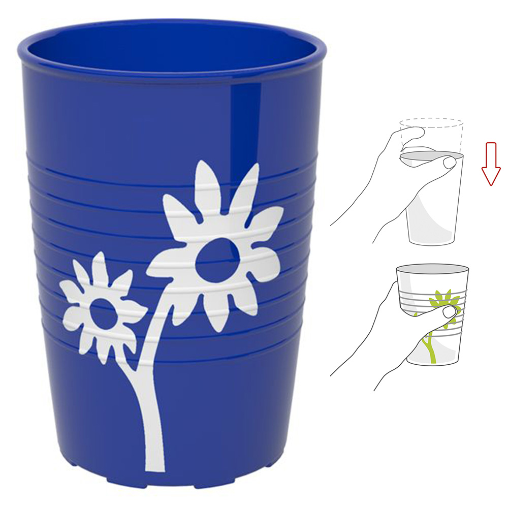 Becher mit Antirutsch-Trick Blume 250 ml / M830