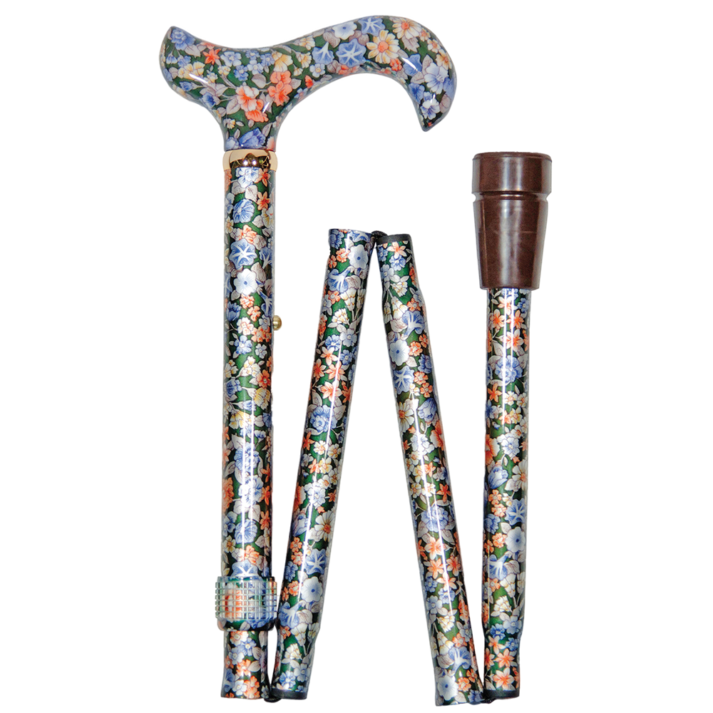 Faltstock mit Derbygriff "Gardenflower"