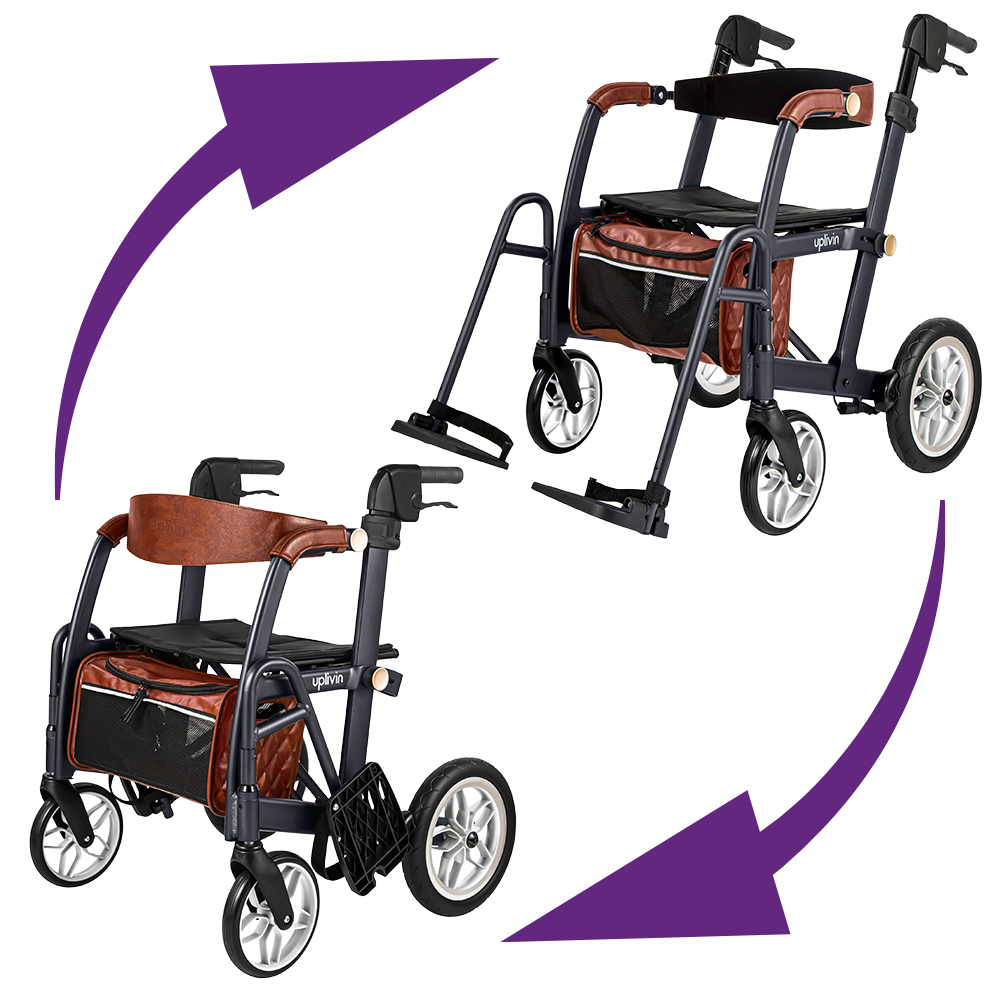 Rollator und Rollstuhl Glide 2in1 – Uplivin