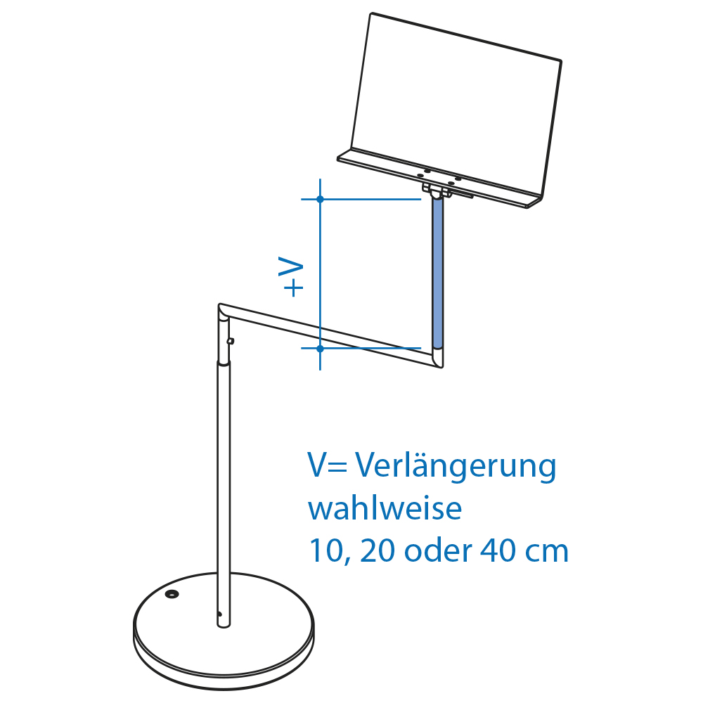 Vertikalverlängerung oben – Ständer SIESTA
