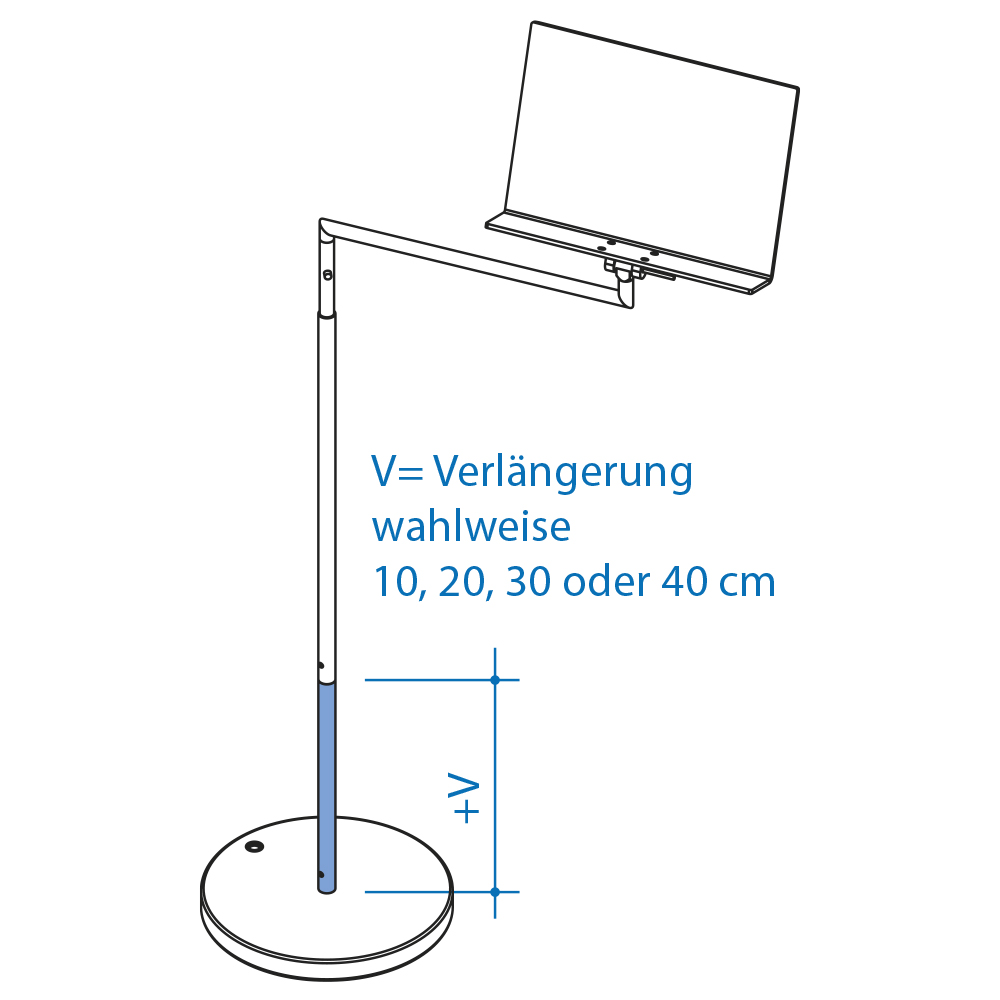 Vertikalverlängerung unten – Ständer SIESTA