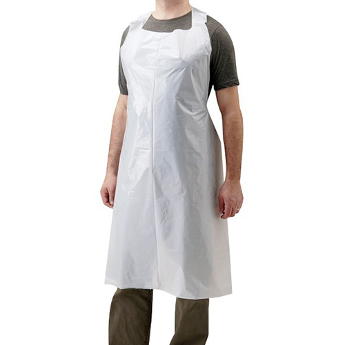 Einweg-Plastik-Schürzen (LDPE) klein / weiss