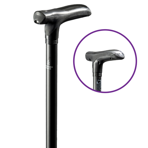 [85-35302] Gehstock HEAT mit Wärmepad und Licht, schwarz