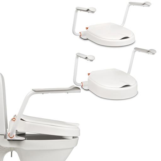 WC-Erhöhung Hi-Loo Fix II mit Armlehnen und Deckel – ETAC