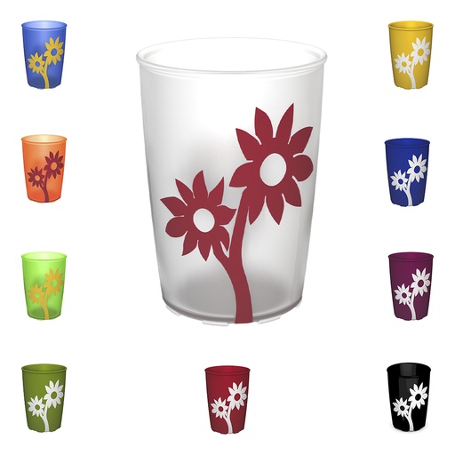 Becher mit Antirutsch-Blume 250 ml / M820