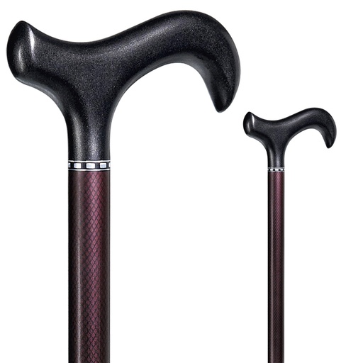 [85-34600] Gehstock CARBON-DERBY aubergine/schwarz