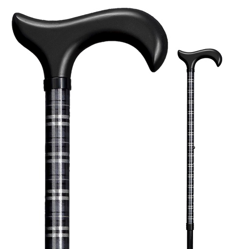 [85-22300] Gehstock LEICHTMETALL-DERBY "KARO GRAU"