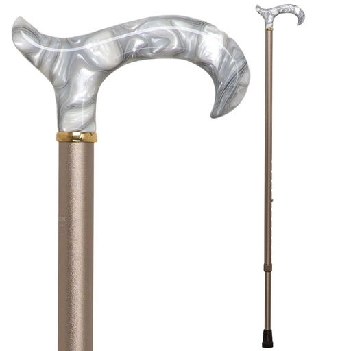 [85-20200] Gehstock Perlmutt Step-Derby beige-grau