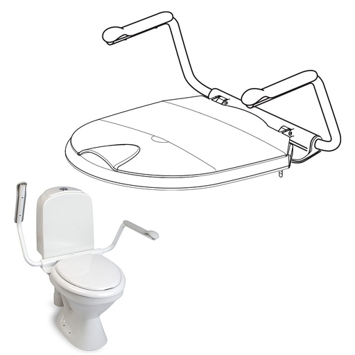 [21-08510] Toilettenarmstützen mit WC-Brille SUPPORTER II – ETAC
