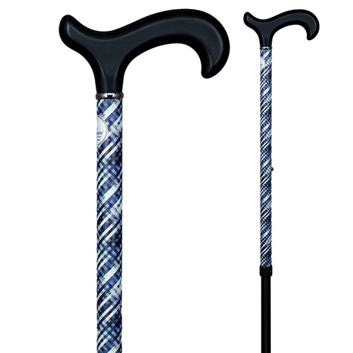 [85-20502] Gehstock Style-Derby KARO BLAU/SCHWARZ, stabil